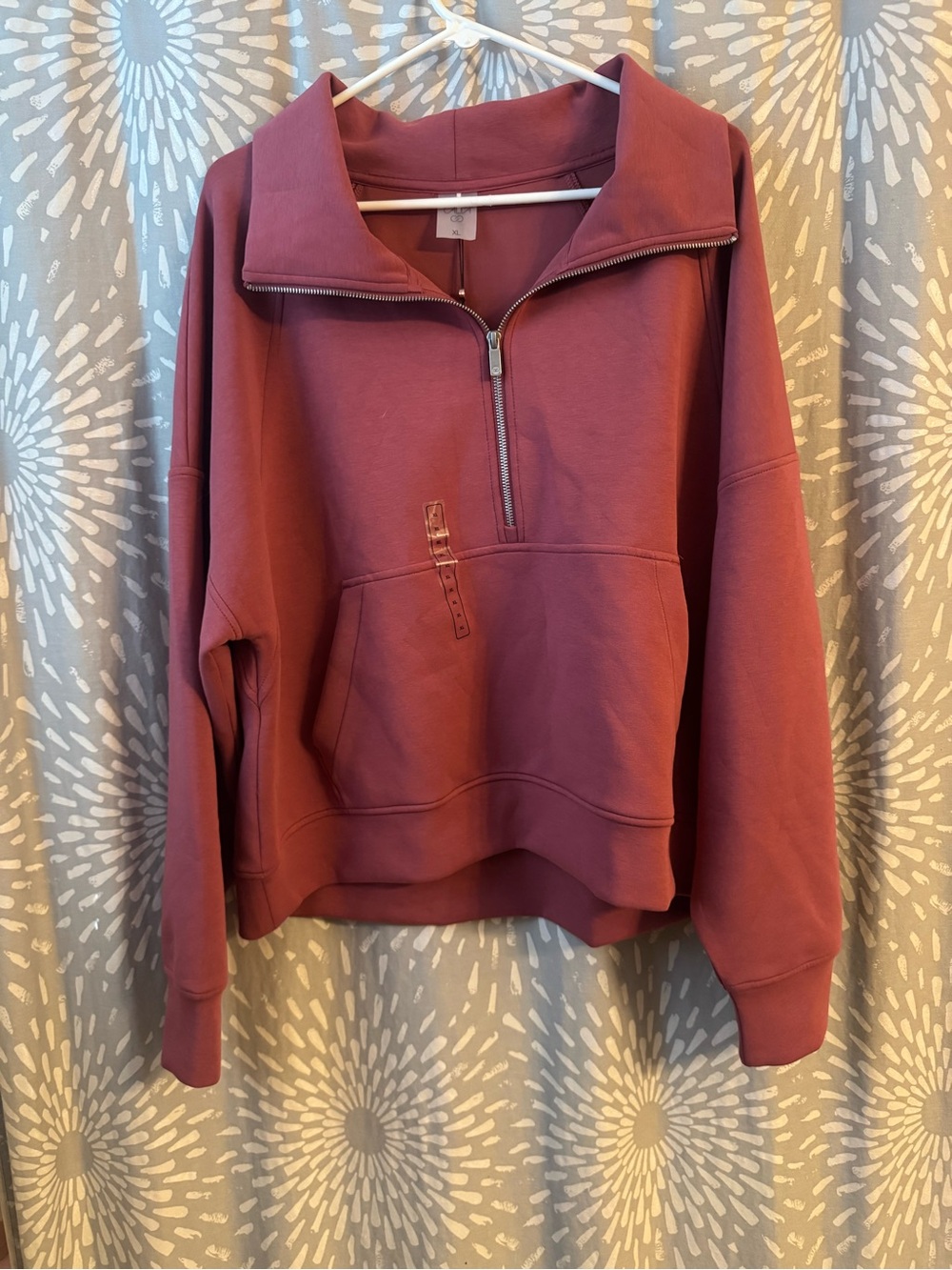 Women's Half-Zip Pullover Sweatshirt - Dusty Rose